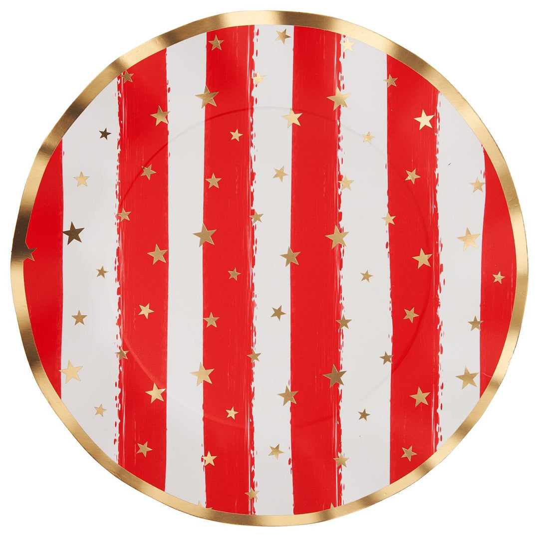 Wavy Dinner Plate Patriotic Confetti/8ct