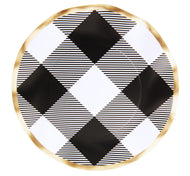 Black Buffalo Check Wavy Paper Salad Plate/8pk