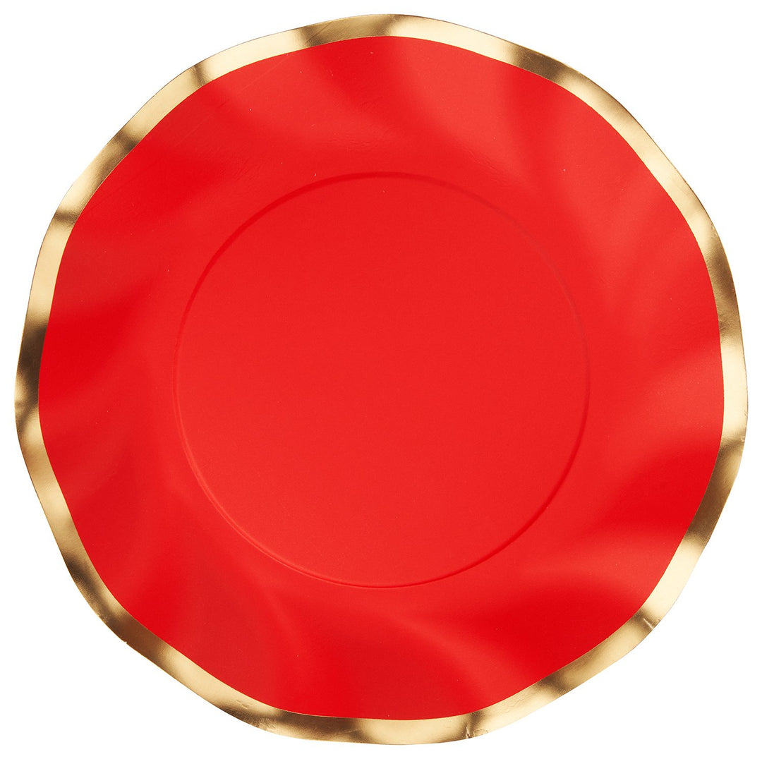 Wavy Salad Plate Everyday Scarlet/8ct