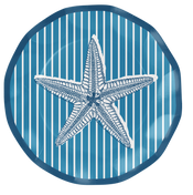 Wavy Salad Plate Nautical/8pk