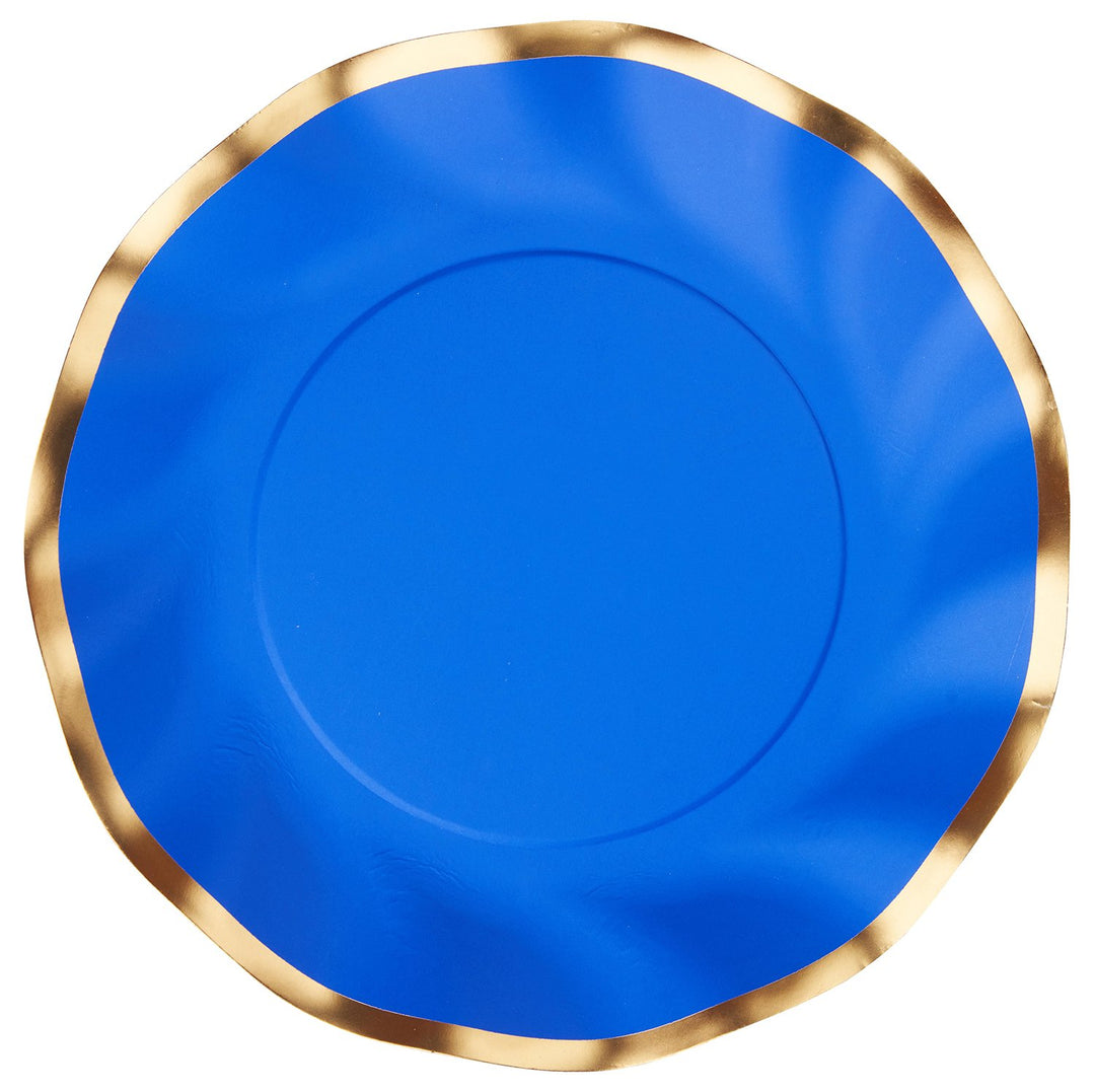 Wavy Salad Plate Everyday Blue/8ct