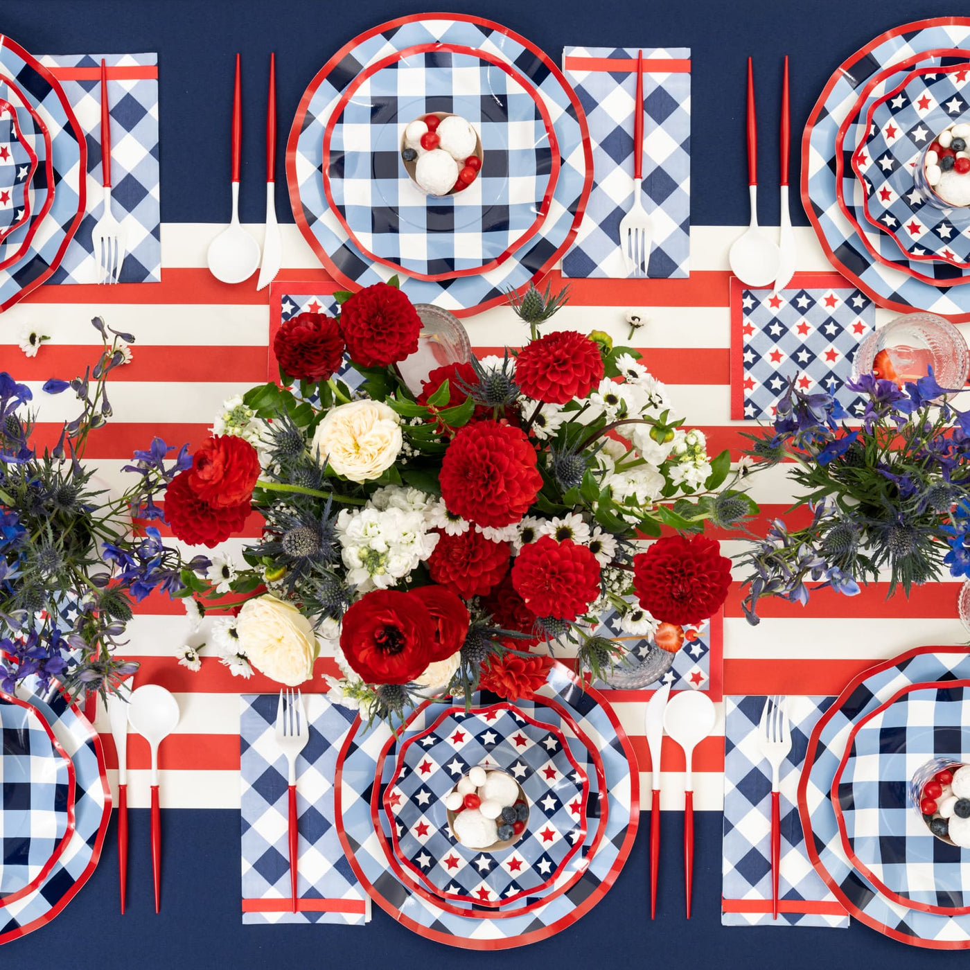 Patriotic Gingham Table Setting