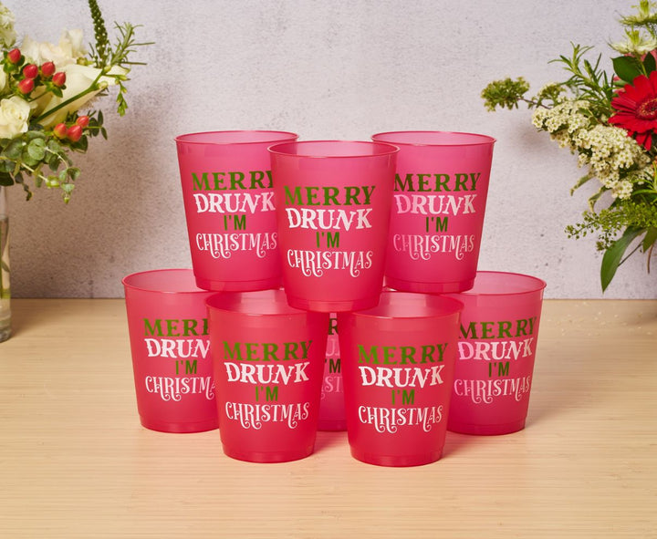 Christmas Cocktail Frost Flex Cups/8pk - Merry Drunk I'm Christmas