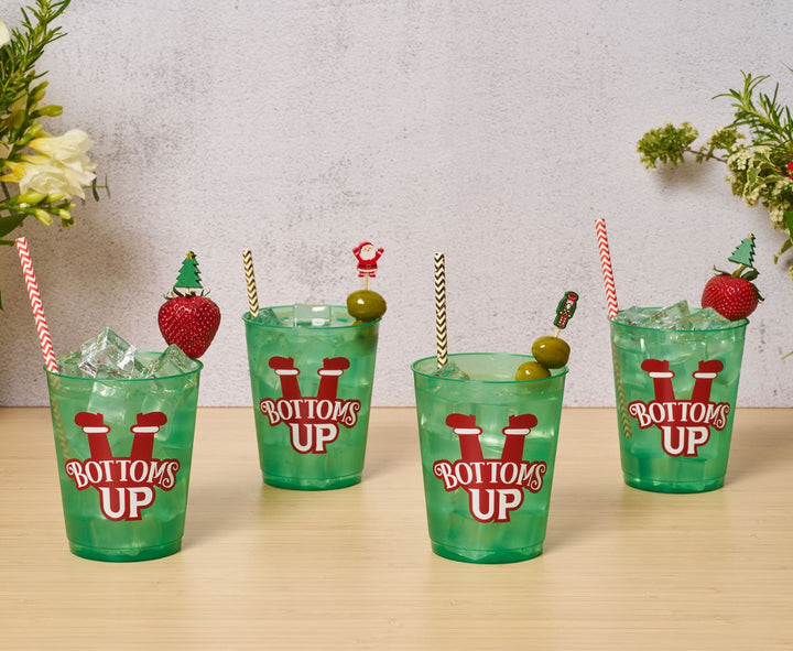 Christmas Cocktail Frost Flex Cups/8pk - Bottoms Up