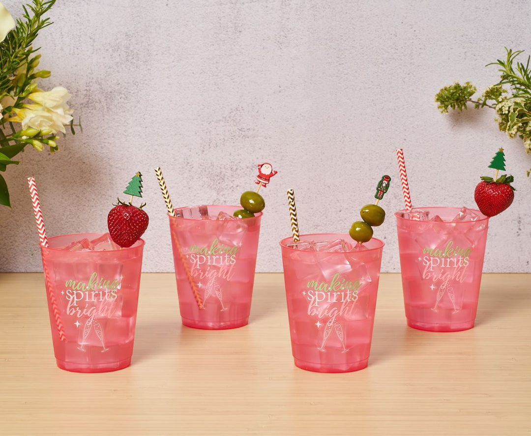 Christmas Cocktail Frost Flex Cups/8pk - Making Spirits Bright