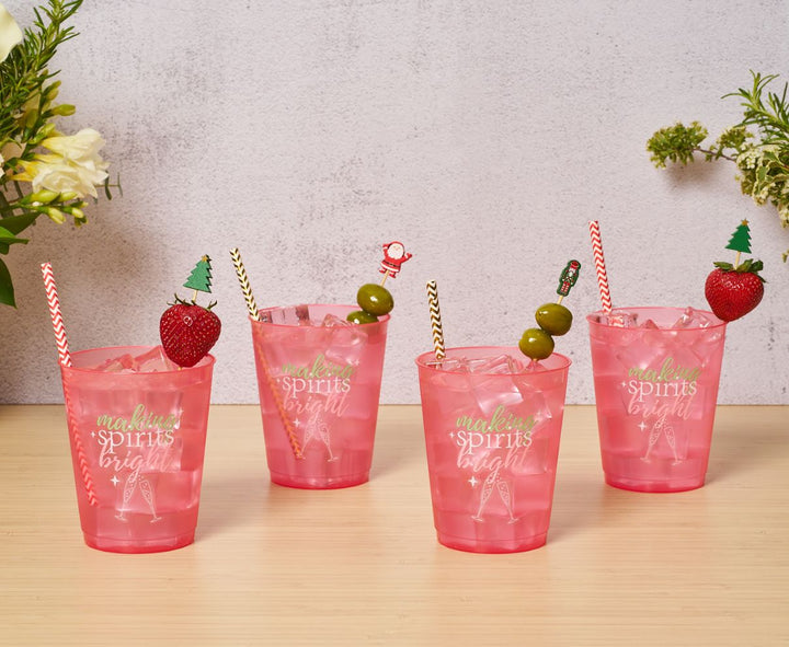 Christmas Cocktail Frost Flex Cups/8pk - Making Spirits Bright