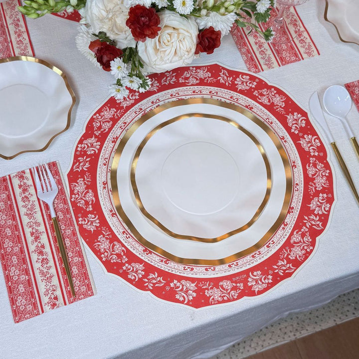 Red Burleigh Table Setting