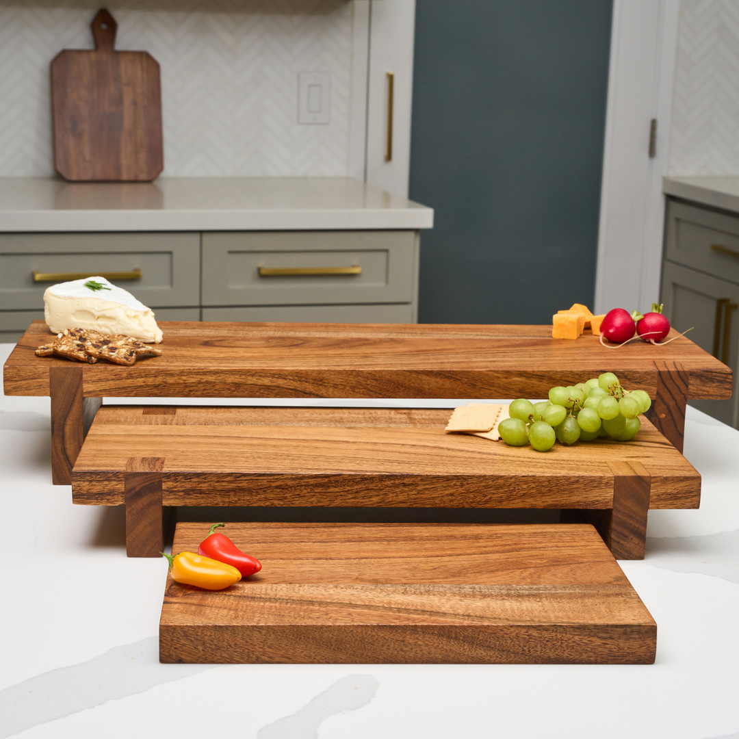 Modern Set of Acacia Nesting Boards | Personalize | 24"
