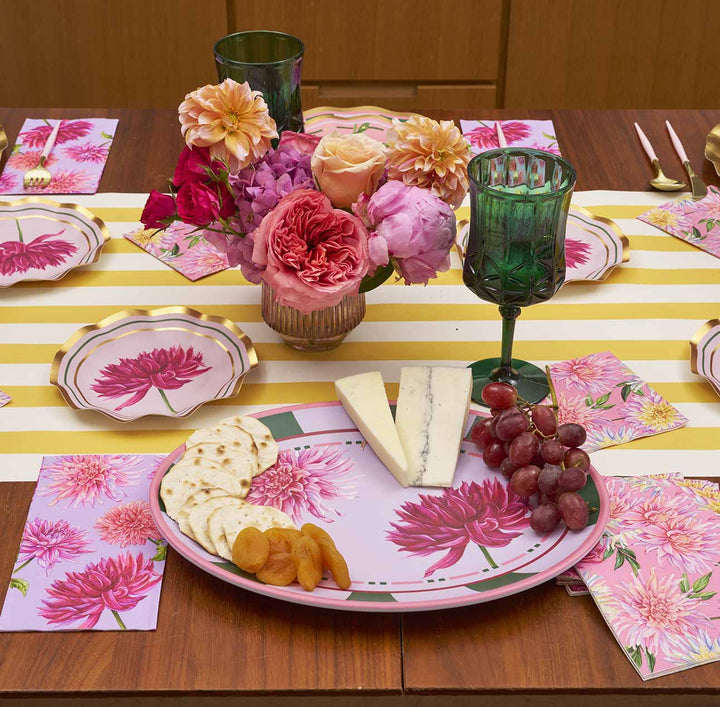 Spring Tablescape for 16: Dahlia Garden