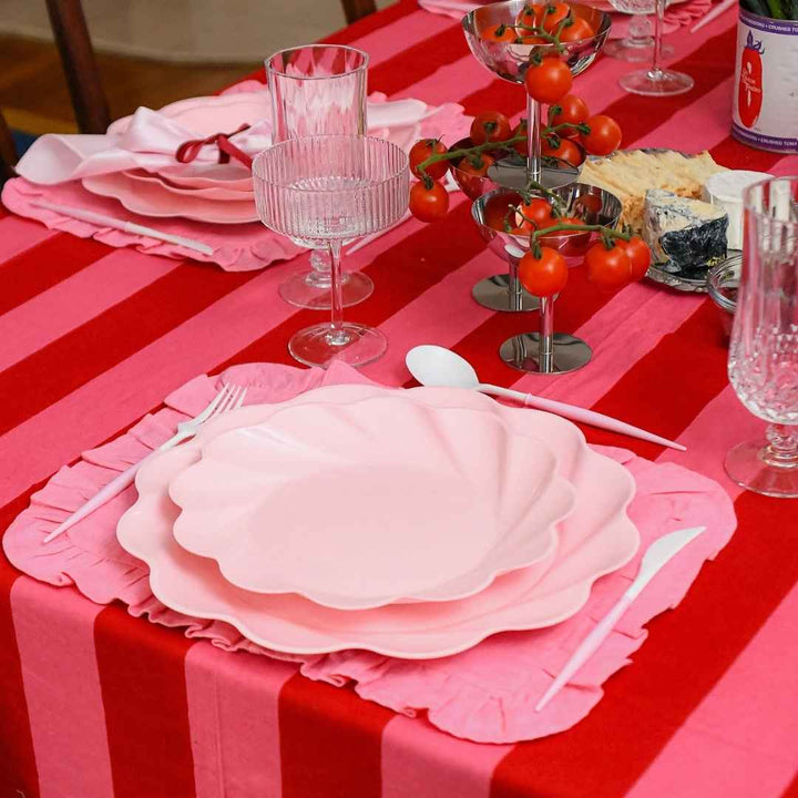 Eco Cream & Blush Table Setting for 16