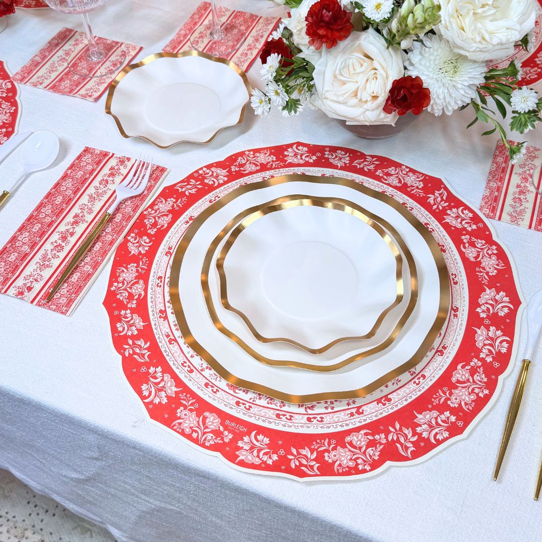 Red Burleigh Table Setting