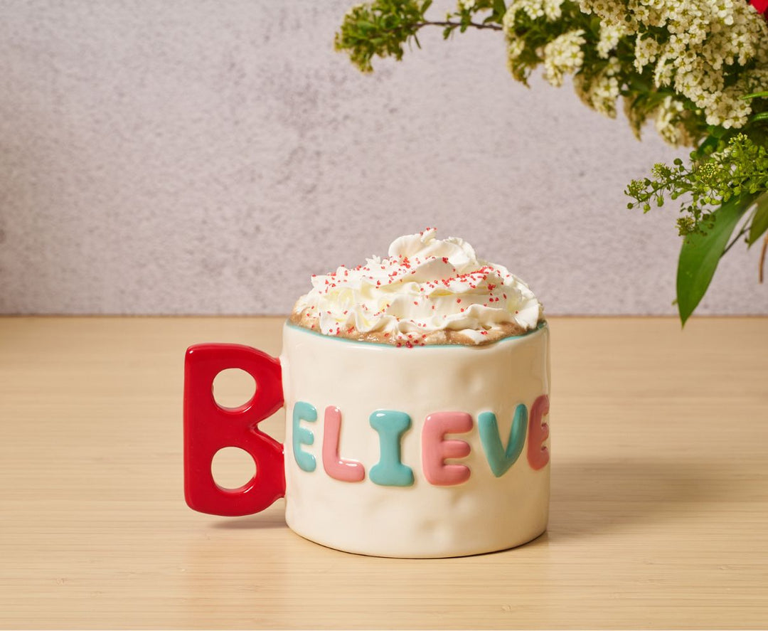 Ceramic Message Mug Believe, 14oz