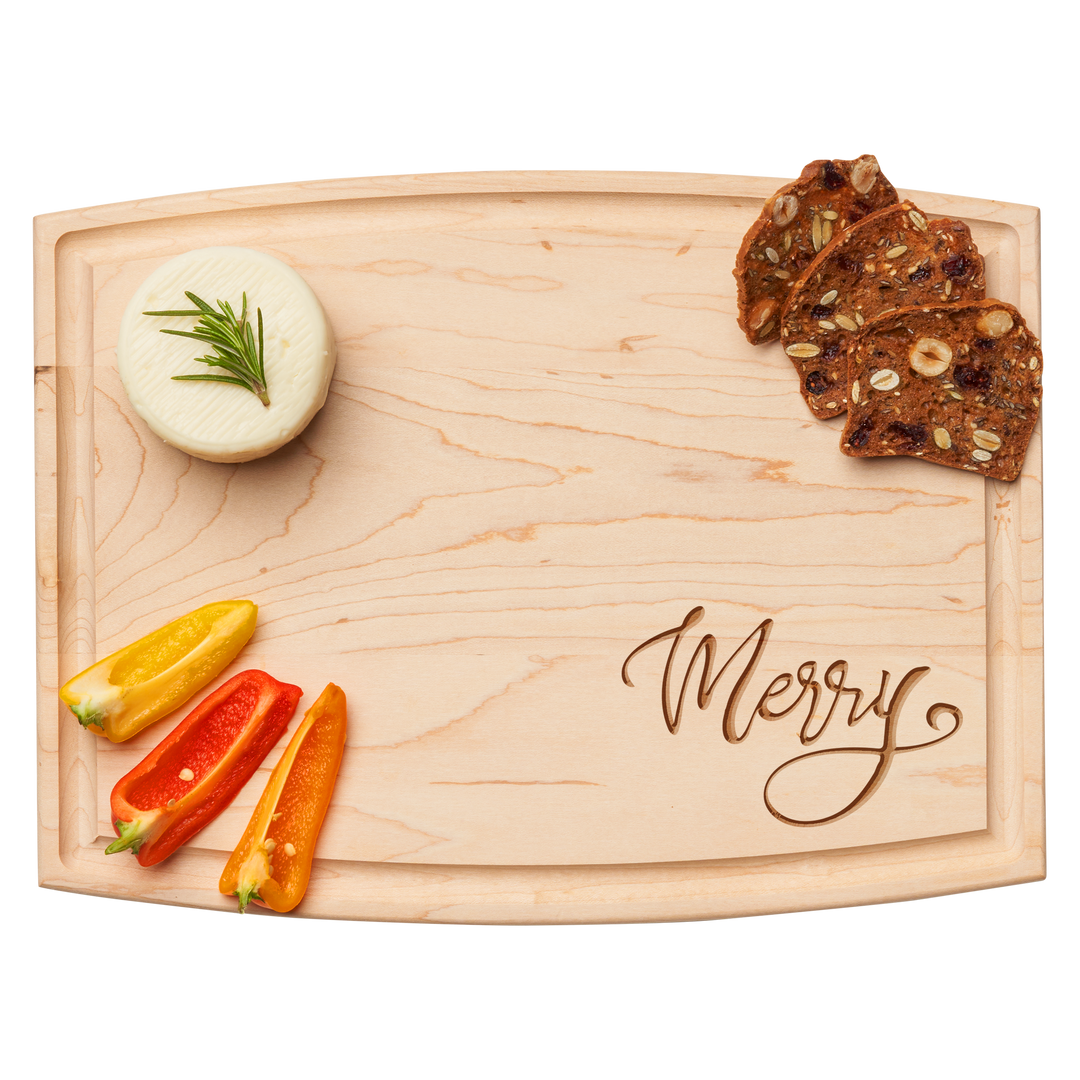 Arched Artisan Maple Board | Merry | 12 x 9"