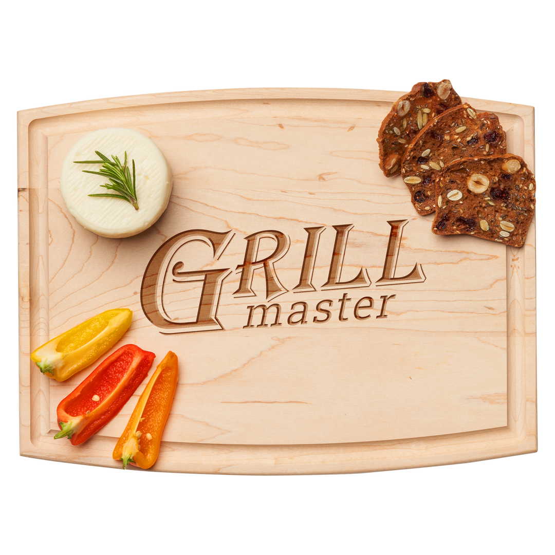 Arched Artisan Maple Board | Grill Master | 12 x 9"