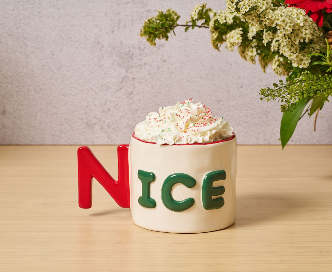 Ceramic Message Mug Nice, 14oz