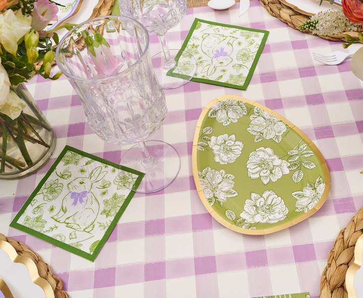 Easter Toile Assorted Die Cut Salad Plates/8pk