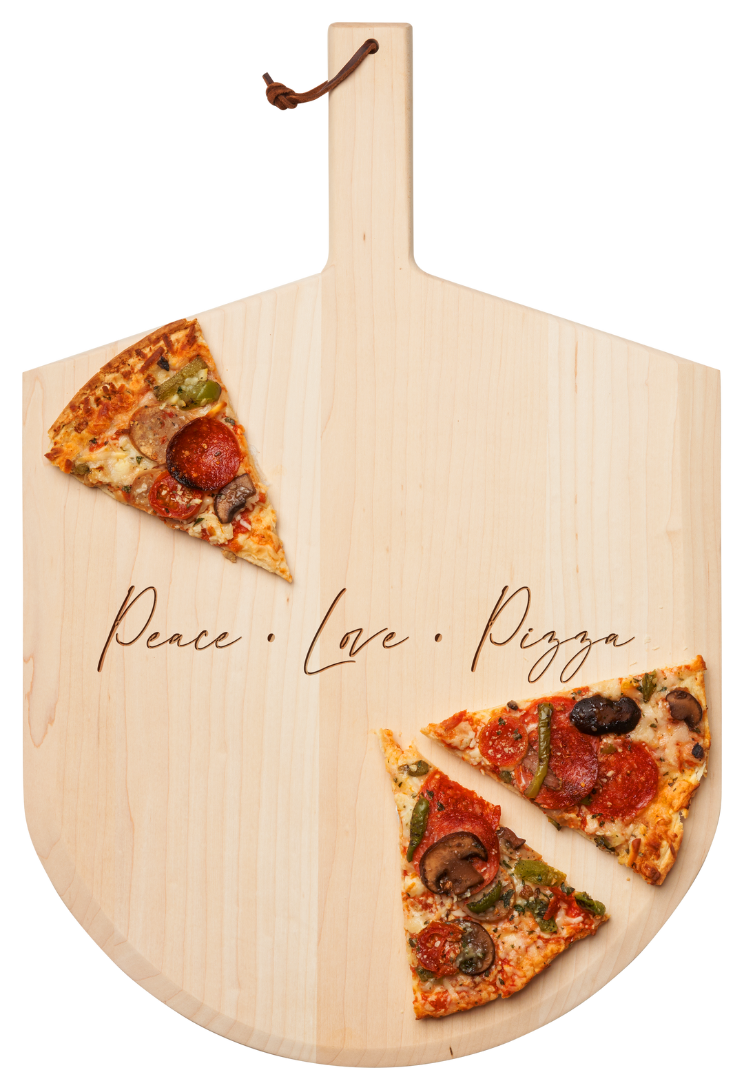Maple Wood Pizza Peel | Peace, Love, Pizza | 14 x 21"