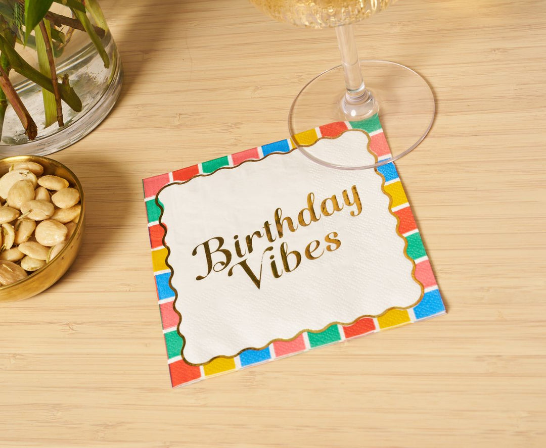 'Birthday Vibes' Cocktail Napkins/26pk