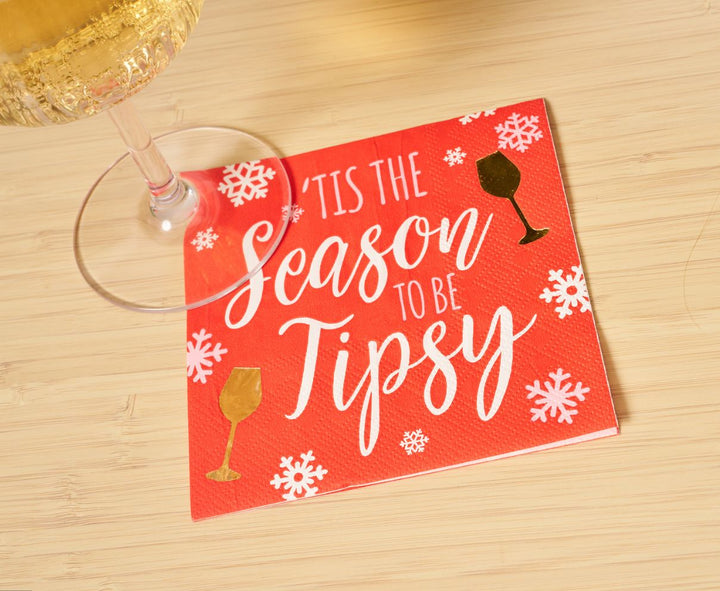 'Tis the Season to be Tipsy' Cocktail Napkins/26pk