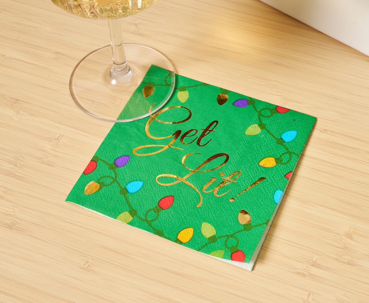 Christmas Cocktail Napkin - Get Lit - Thumbnail 2