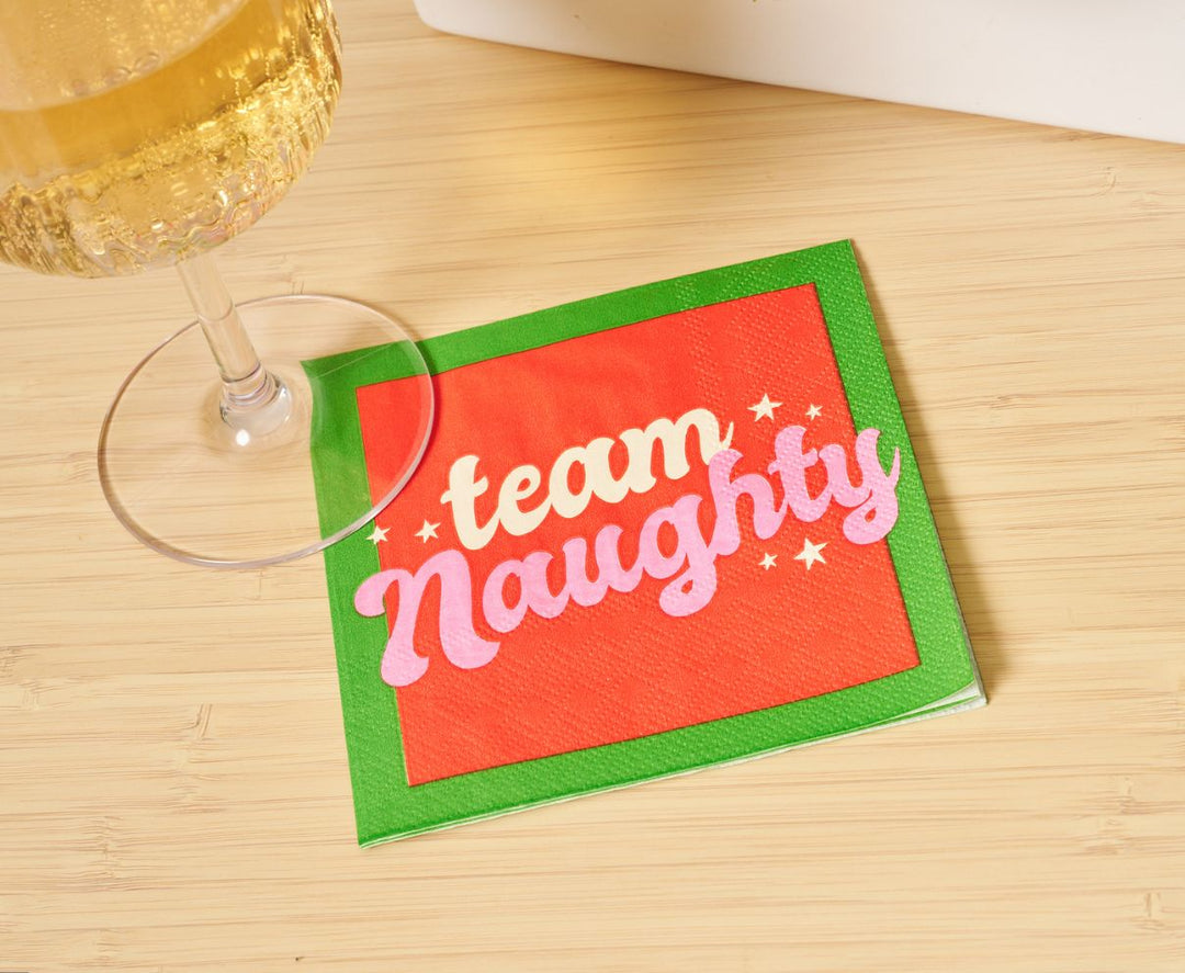'Team Naughty' Cocktail Napkins/26pk
