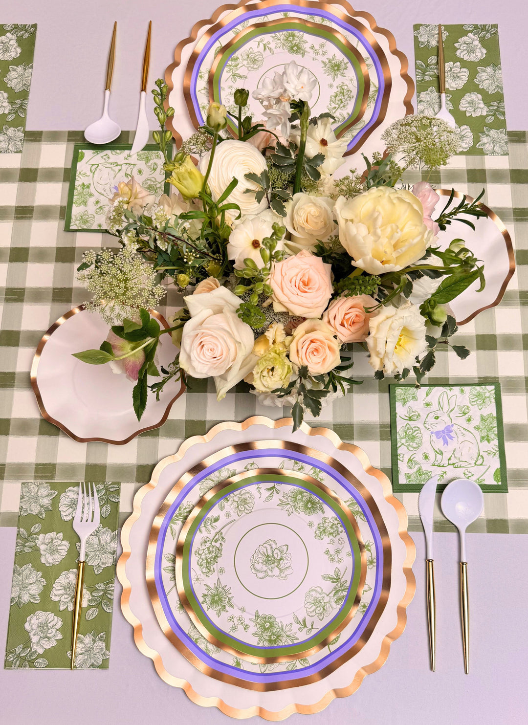 Easter Toile Table Setting