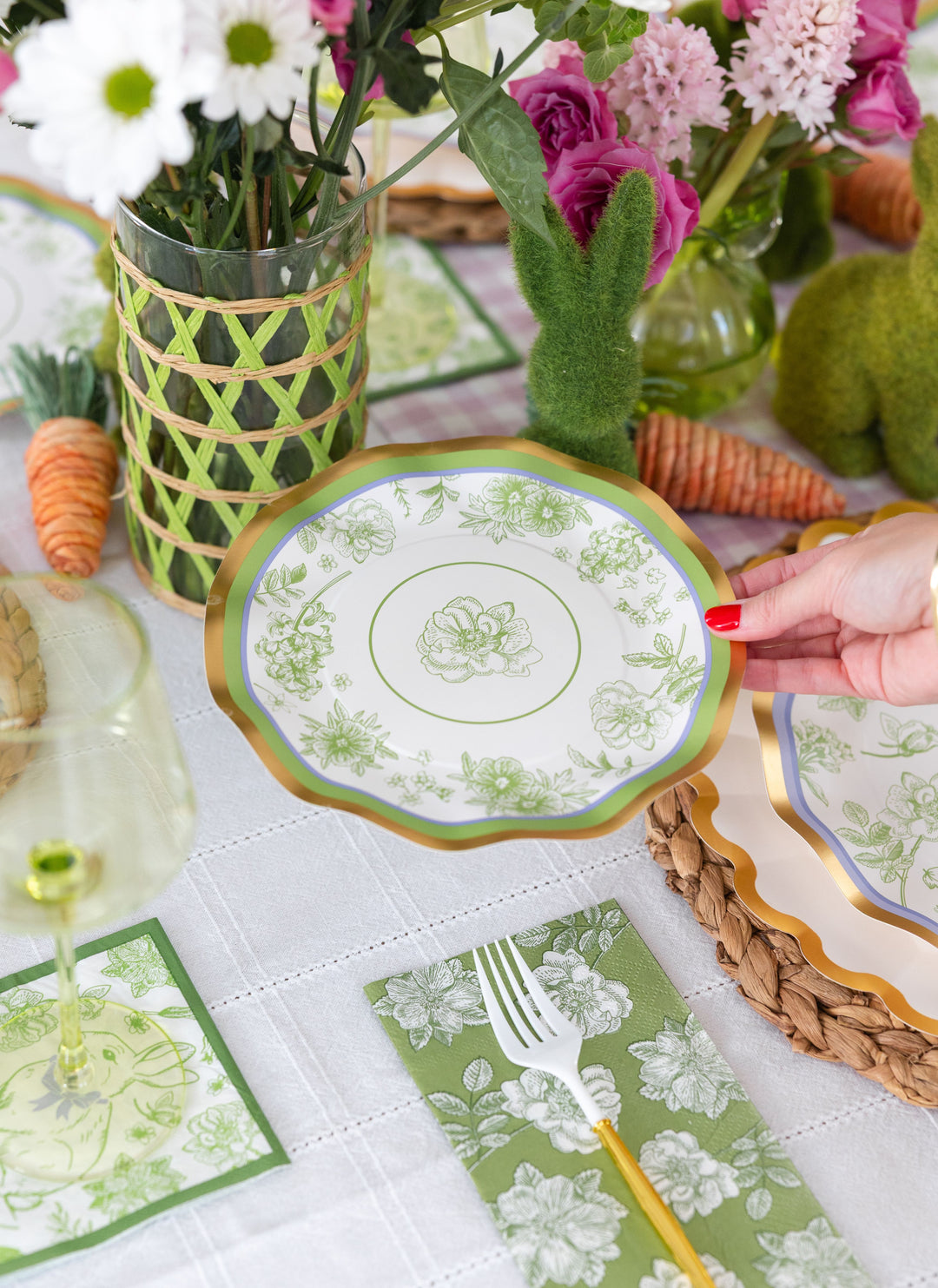 Easter Toile Salad Plates/8pk