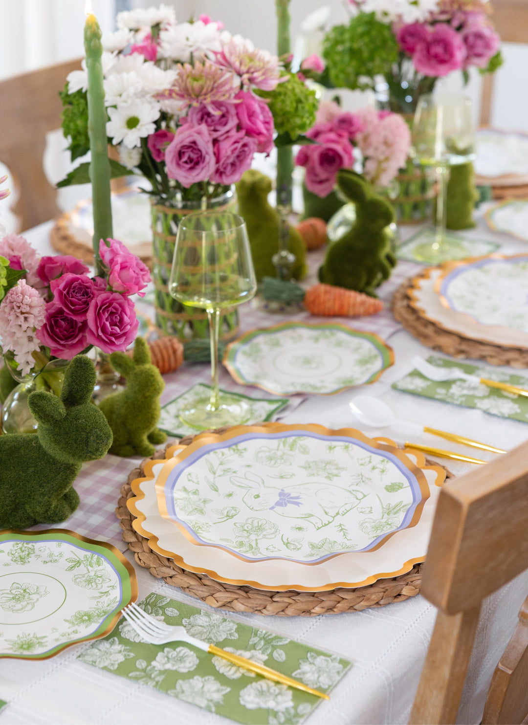 Easter Toile Table Setting
