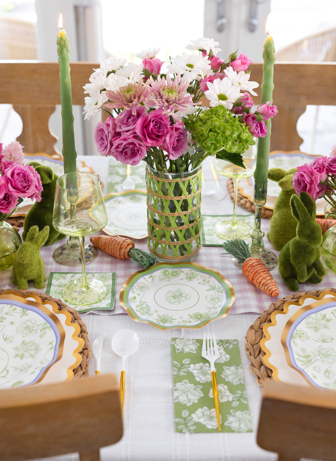 Easter Toile Table Setting