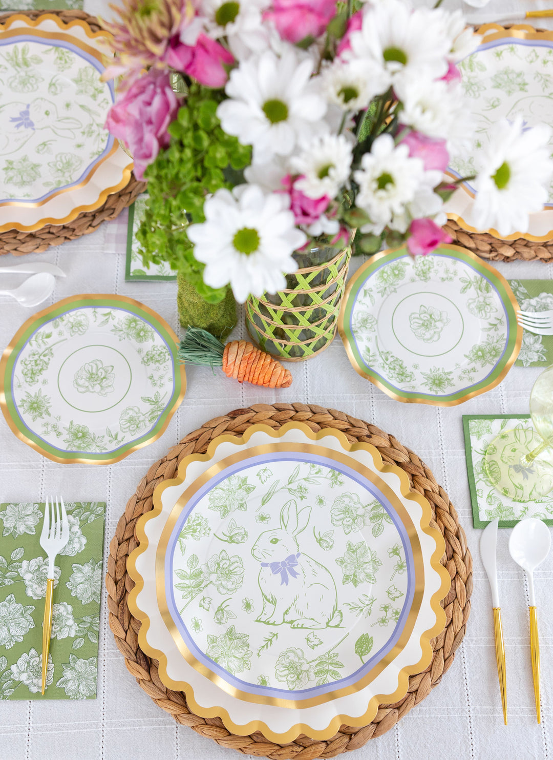 Easter Toile Table Setting