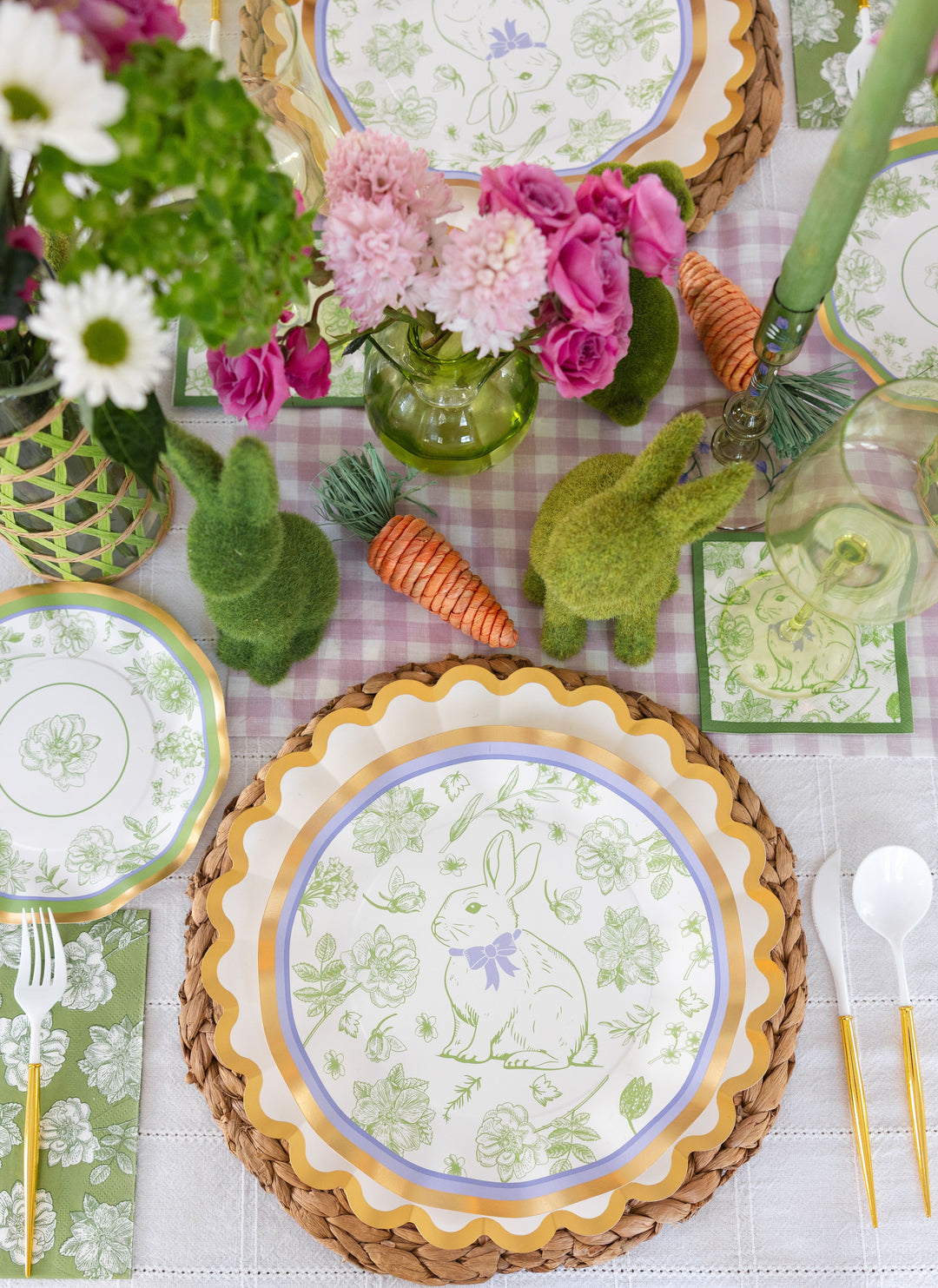 Easter Toile Table Setting