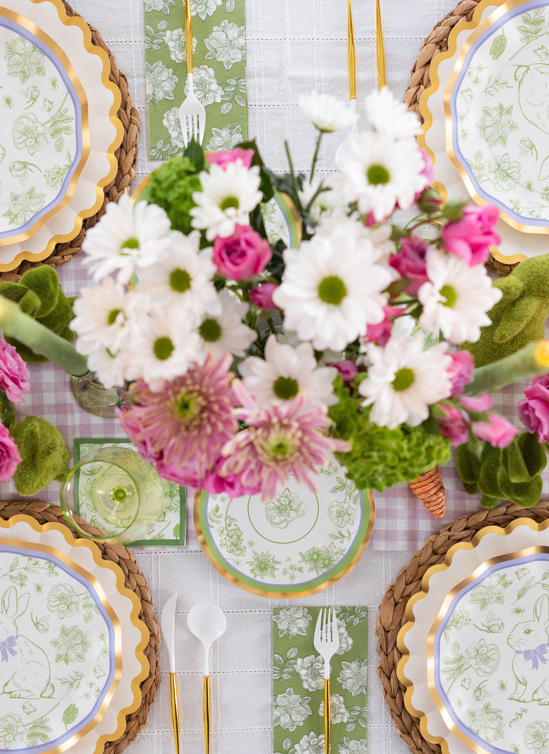 Easter Toile Table Setting