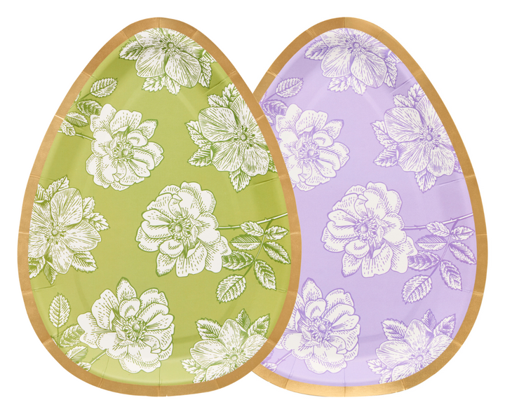 Easter Toile Assorted Die Cut Salad Plates/8pk