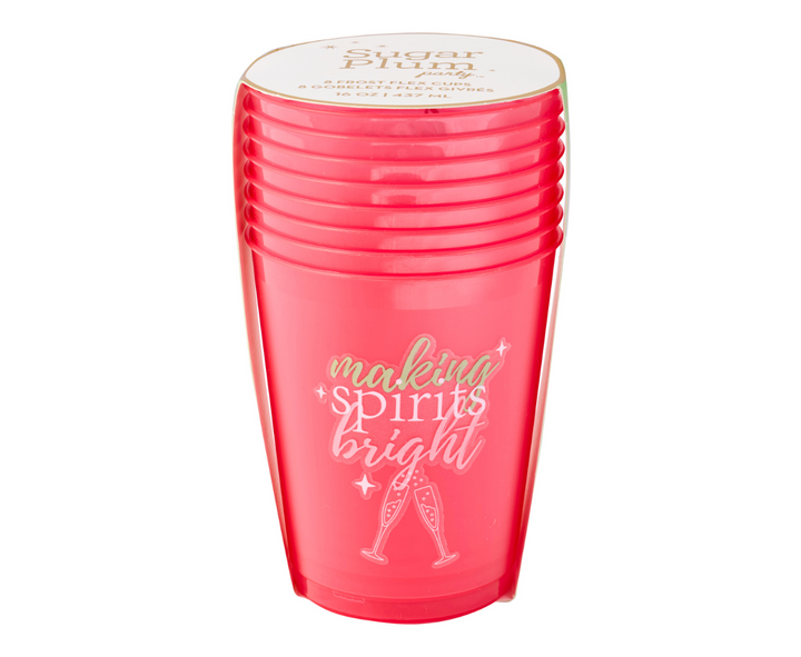 Christmas Cocktail Frost Flex Cups/8pk - Making Spirits Bright