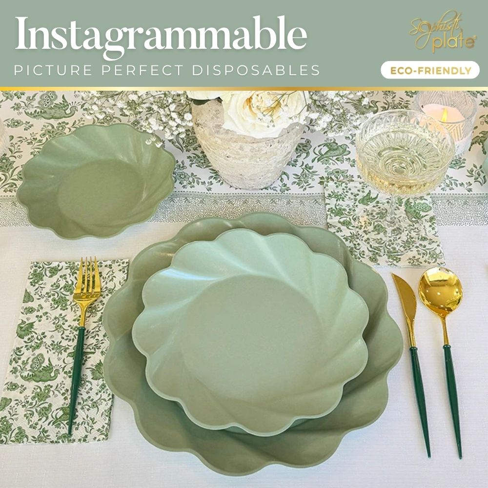 Simply Eco Extra Large Plate- Sage/8pk – Sophistiplate LLC