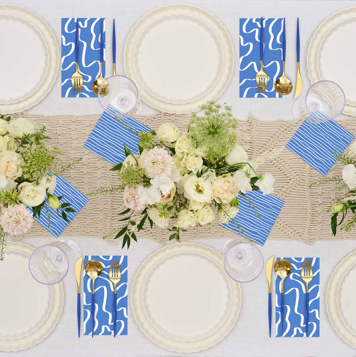 Eco White & Blue Table Setting