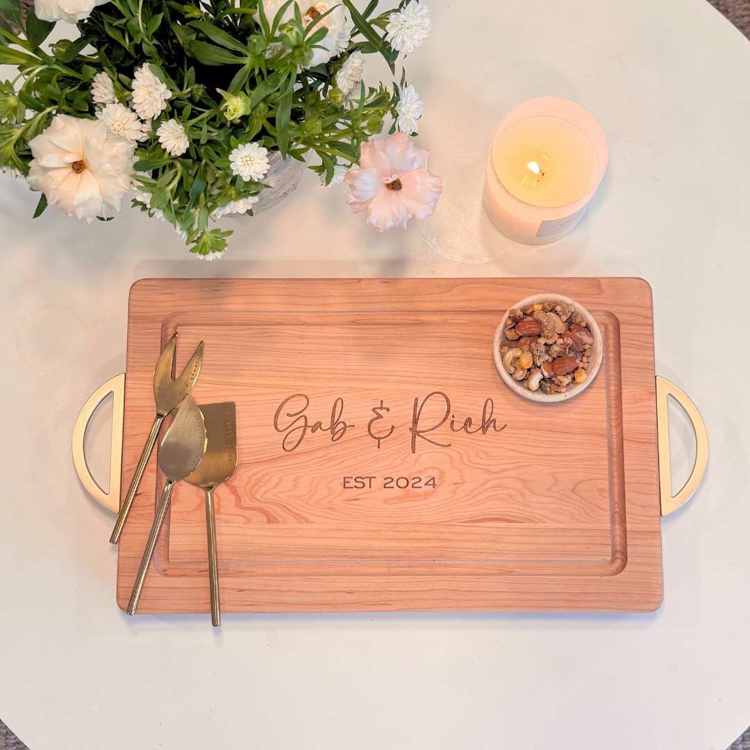 Personalized Maple Wood Cutting + Cheeseboard 16 x 10"