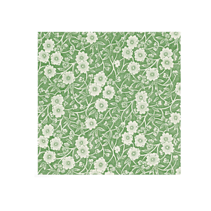 Green Calico Paper Cocktail Napkins/20pk