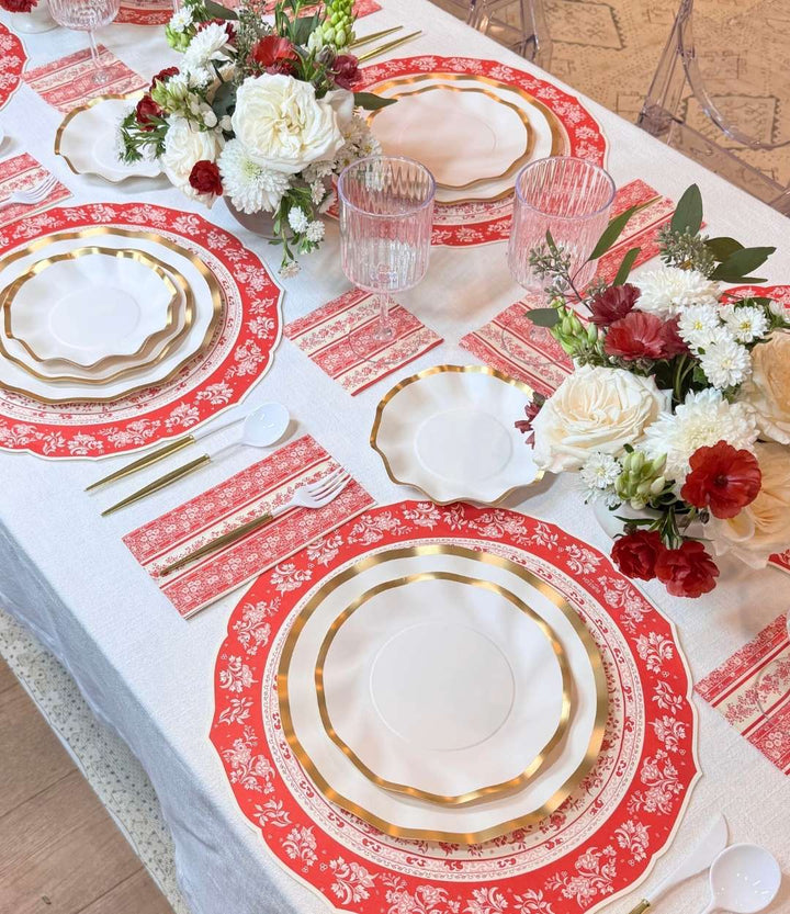 Red Burleigh Table Setting