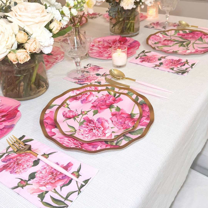 Pink Peonies Table Setting