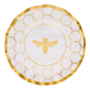 Honeybee White Wavy Paper Dinner Plate/8pk