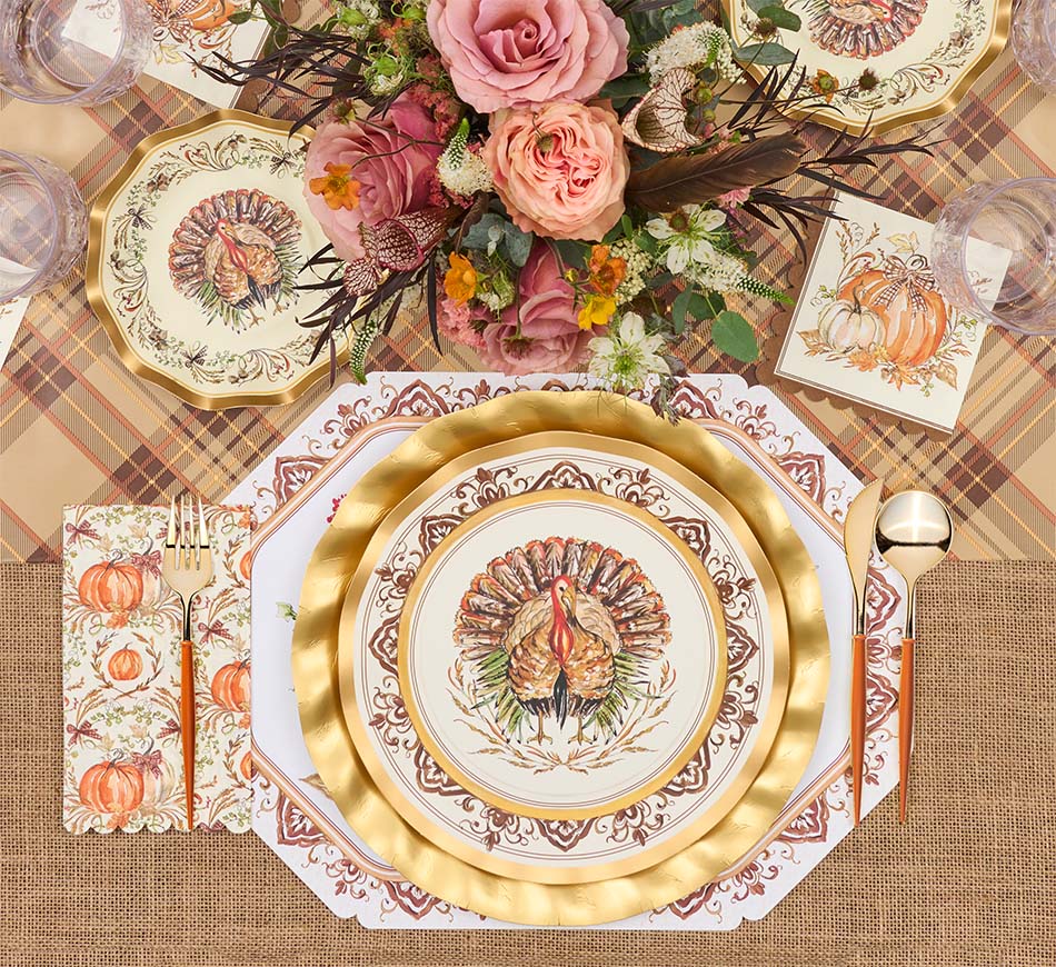 Turkey & Gourds Table Setting