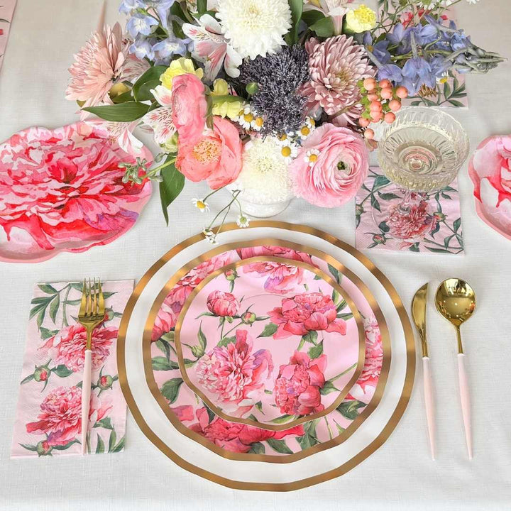Pink Peonies Table Setting