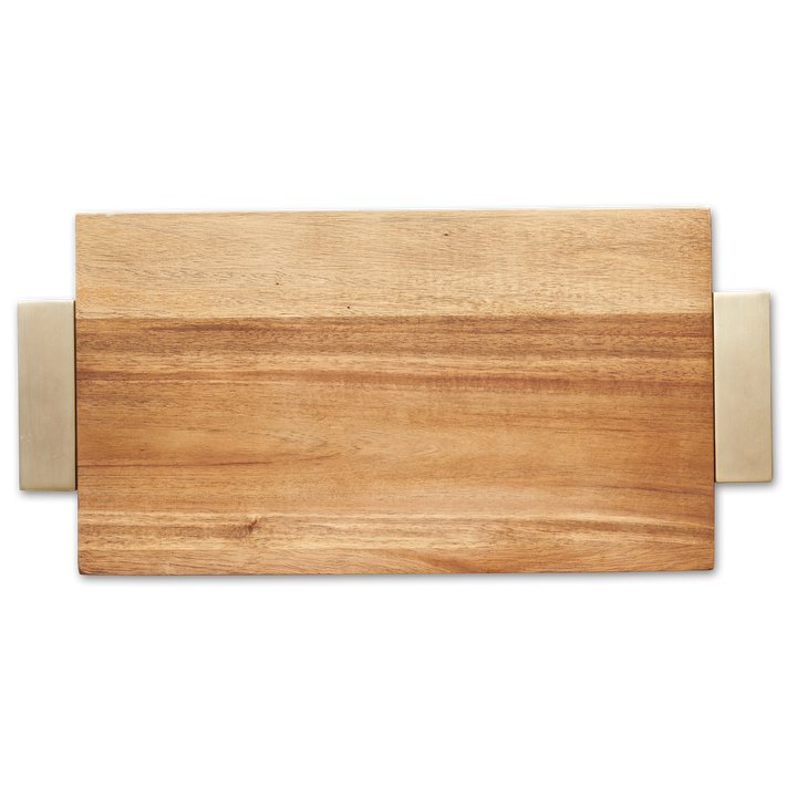 Maple Wood Cutting & Cheeseboard Square | Gold Handles | Personalize | 12 x 12"