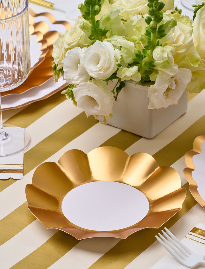 Appetizer/Dessert Bowl Gold & White/8 pkg