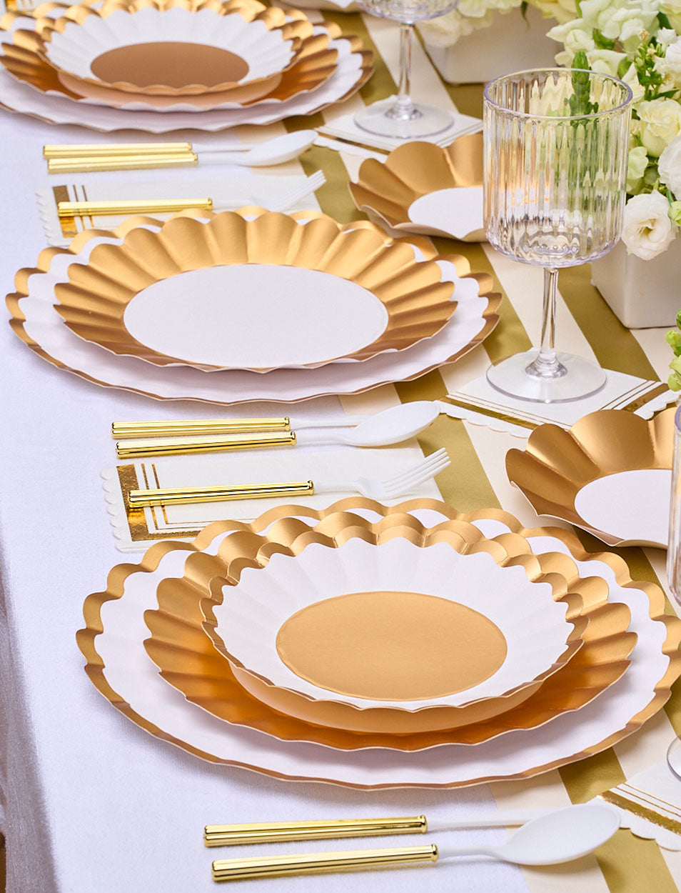 Gold White Table Setting – Sophistiplate LLC - Main Image