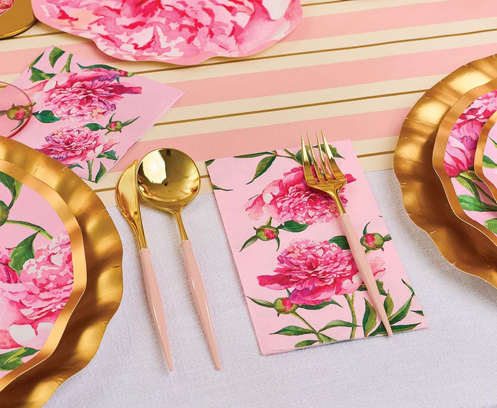 Blush & Gold Bella Assorted Plastic Cutlery/36pc, Service for 12