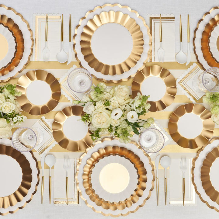 Appetizer/Dessert Bowl Gold & White/8 pkg