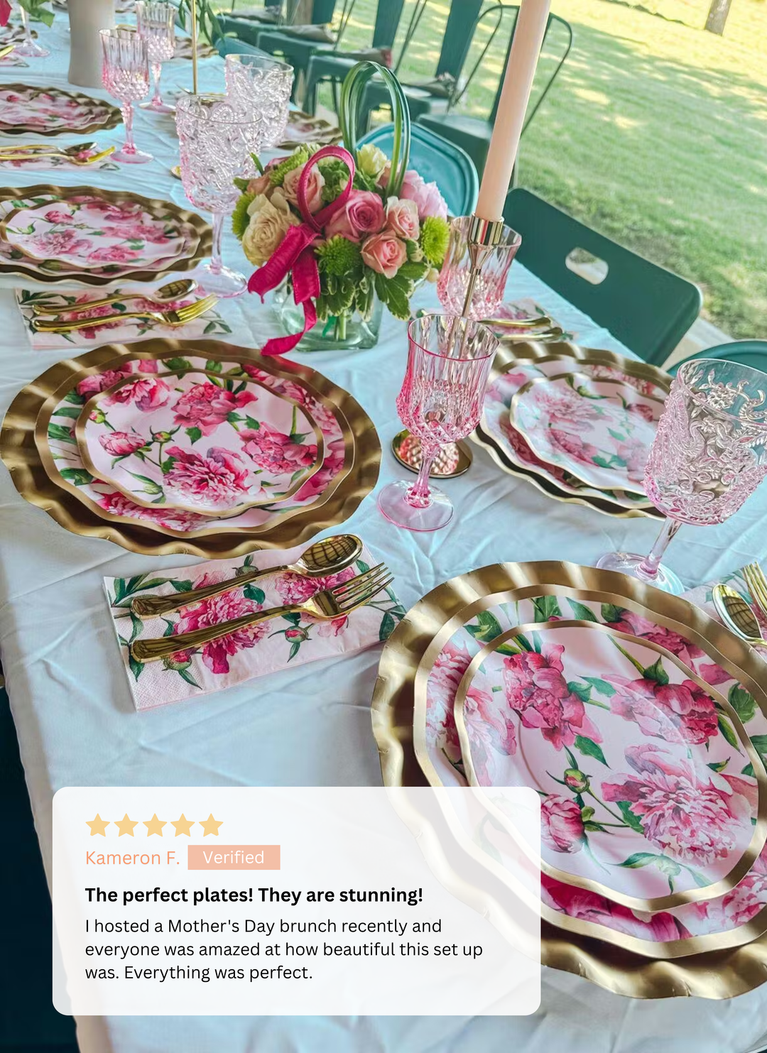 Pink Peonies Table Setting
