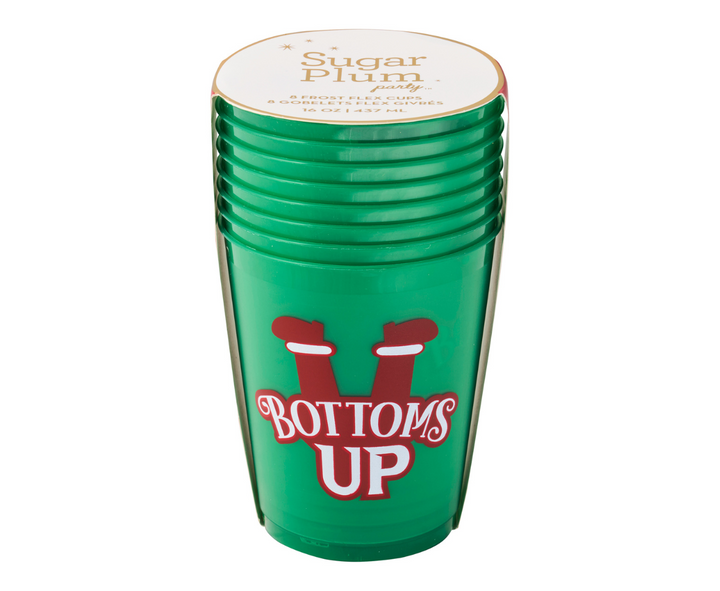 Christmas Cocktail Frost Flex Cups/8pk - Bottoms Up